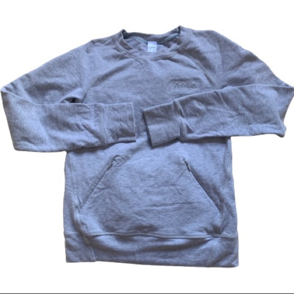 Ivivva by Lululemon Ever Easy Sweatshirt Sz 7 Gray Crewneck Pockets Thumbholes